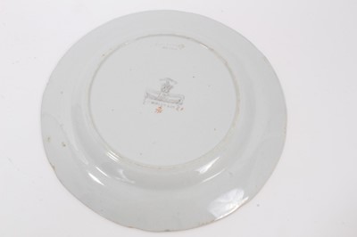 Lot 82 - Two Masons Ironstone plates, in Chinese famille rose style, and four other plates and a sauce tureen stand