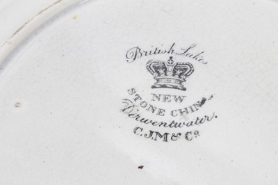 Lot 82 - Two Masons Ironstone plates, in Chinese famille rose style, and four other plates and a sauce tureen stand