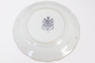 Lot 82 - Two Masons Ironstone plates, in Chinese famille rose style, and four other plates and a sauce tureen stand