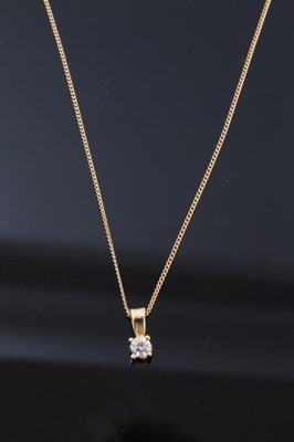 Lot 255 - Diamond single stone pendant on chain