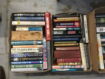 Lot 355 - Books- Six boxes of military related books including Royal Navy and the World Wars together with general shipping