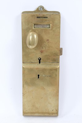 Lot 230 - Large late 19th / early 20th century brass lavatory lock
