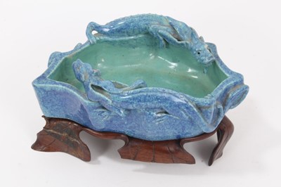 Lot 67 - Chinese robin's egg glazed brush washer, 19th/20th century