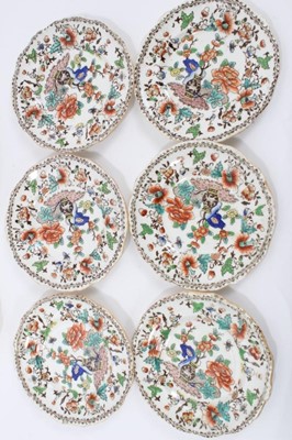 Lot 58 - Early Victorian miniature 52 piece dinner set, probably Minton, transfer printed with an Oriental pattern