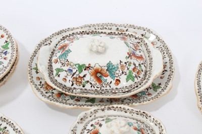 Lot 58 - Early Victorian miniature 52 piece dinner set, probably Minton, transfer printed with an Oriental pattern