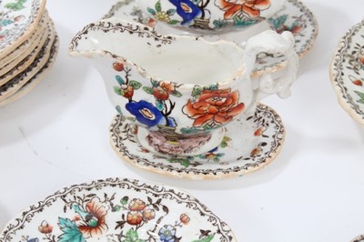 Lot 58 - Early Victorian miniature 52 piece dinner set, probably Minton, transfer printed with an Oriental pattern