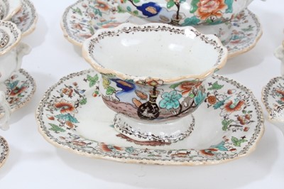 Lot 58 - Early Victorian miniature 52 piece dinner set, probably Minton, transfer printed with an Oriental pattern