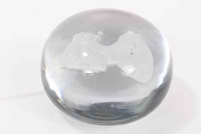 Lot 90 - Victorian glass sulphide paperweight with a bust of the young Queen Victoria