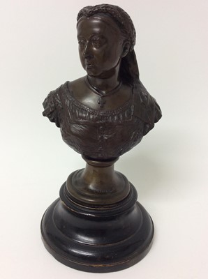 Lot 91 - Late Victorian Bronze bust of H.M.Queen Victoria