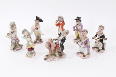 Lot 32 - Dresden porcelain monkey band group
