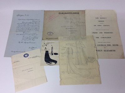 Lot 15 - The Coronation of H.M. King George VI , May 12 th 1937 - a fascinating group of ephemera sent to The Dowager Countess Haig ( The wife of the famous First World War Field Marshall ) comprising Royal...