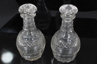 Lot 10 - Pair cut glass decanters