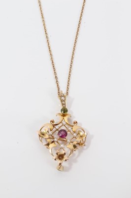 Lot 208 - Edwardian 9ct gold Suffragette pendant by Gourdel Vales & Co