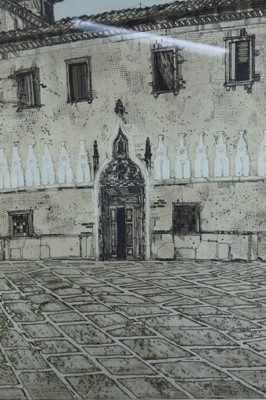 Lot 249 - Richard Beer (1928-2007) etching - 'Pink house 1/10'