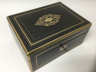 Lot 36 - Early Victorian brass mounted coromandel work box
