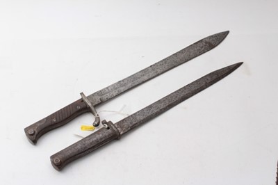 Lot 356 - First World War Imperial German Ersatz bayonet together with a Butcher Bayonet (2)