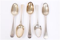 Lot 570 - Five mid / late 18th century silver Old...