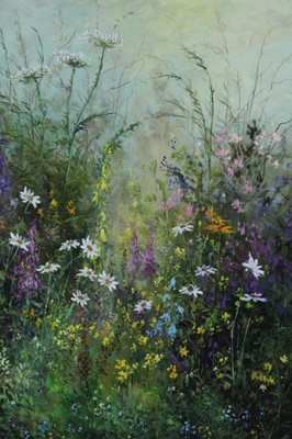 Lot 223 - Gottwald Heinen (b.1920), pair of oils, one on panel, one on canvas board - Wild Flowers, signed, in Frinton Gallery frames, 39cm x 29cm