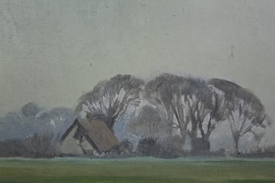 Lot 3 - Henry Holzer (1907-2007) oil on board - rural landscape, signed, framed p
