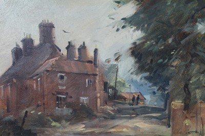 Lot 2 - Peter Gilman 1928-1984) oil on board - View of Walberswick, signed, framed, 18cm x 26cm