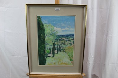 Lot 1059 - Anthony Atkinson (1929-2014) gouache - Road below Souzette, signed, in glazed frame, 43cm x 31cm  
Provenance: Highgate Fine Art