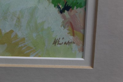 Lot 1059 - Anthony Atkinson (1929-2014) gouache - Road below Souzette, signed, in glazed frame, 43cm x 31cm  
Provenance: Highgate Fine Art
