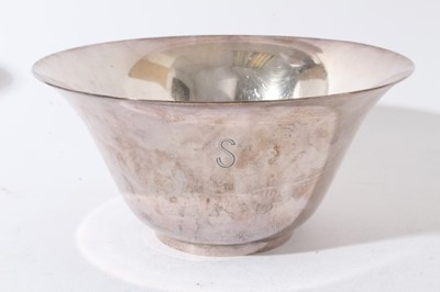 Lot 143 - American silver Rose bowl of circular form with flared rim raised on circular foot, base marked Tiffany & Co, 16667 F Makers 17197