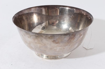 Lot 143 - American silver Rose bowl of circular form with flared rim raised on circular foot, base marked Tiffany & Co, 16667 F Makers 17197