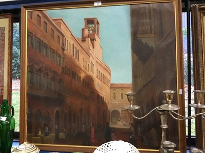 Lot 124 - Two American school oils on canvas and other decorative pictures