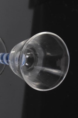 Lot 157 - Georgian blue and white double series opaque twist wine glass