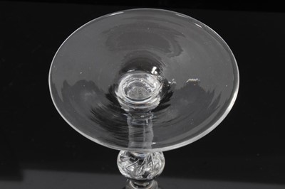 Lot 166 - Georgian 'Newcastle' light baluster armorial wine glass