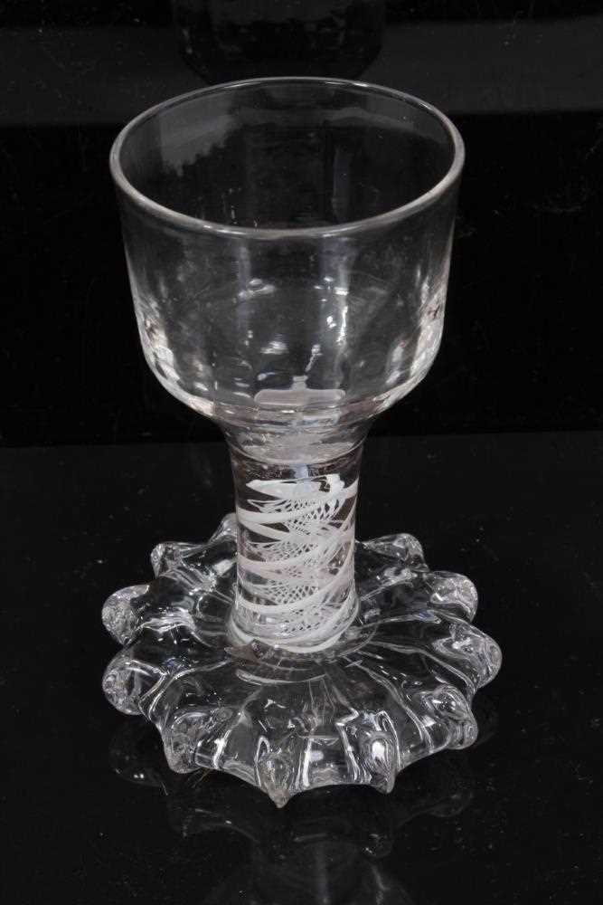 Lot 96 - Georgian opaque twist firing glass, c.1760