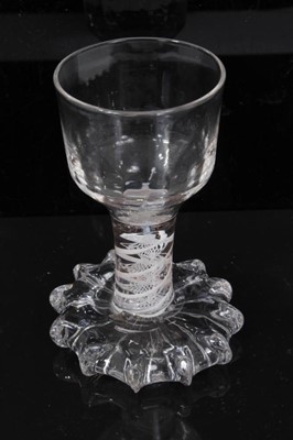 Lot 168 - Georgian opaque twist firing glass, c.1760