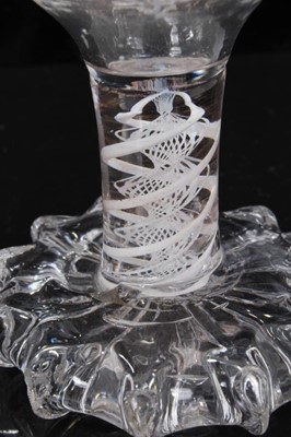 Lot 96 - Georgian opaque twist firing glass, c.1760