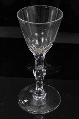 Lot 151 - Four Georgian facet cut wine glasses