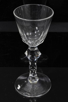Lot 151 - Four Georgian facet cut wine glasses