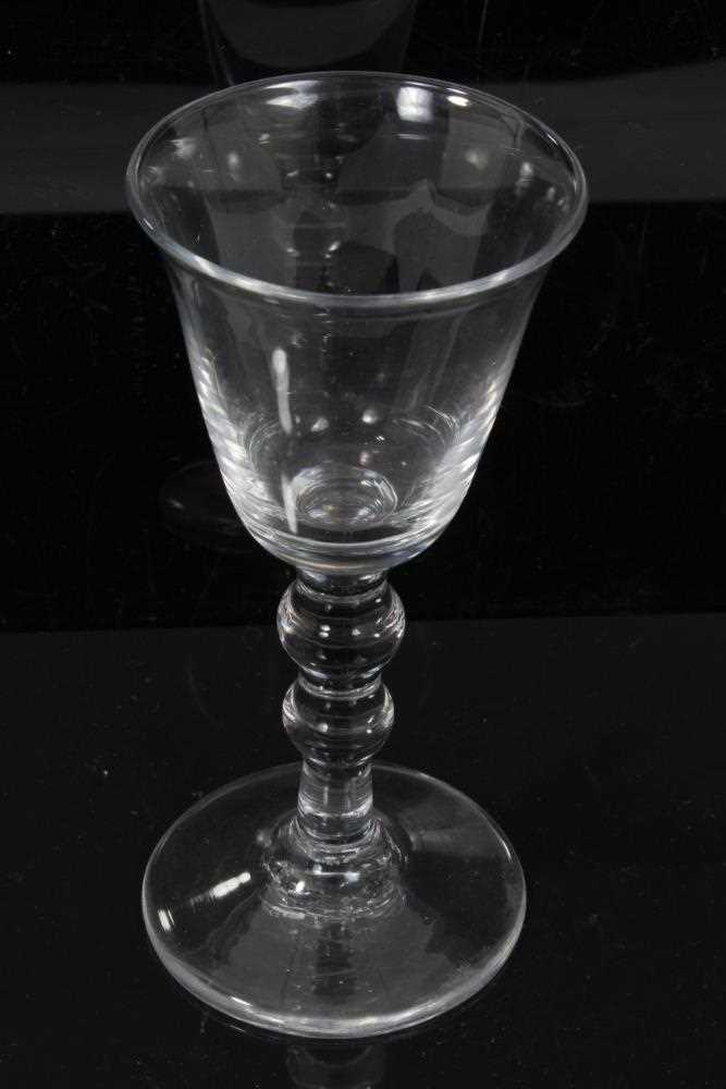 Lot 165 - Georgian baluster wine glass, c.1730