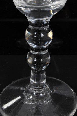 Lot 165 - Georgian baluster wine glass, c.1730