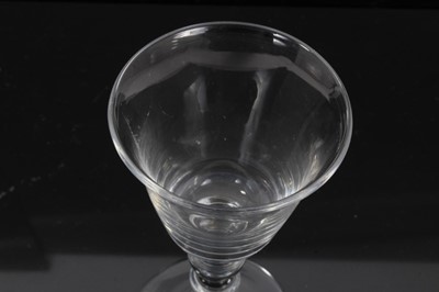 Lot 165 - Georgian baluster wine glass, c.1730