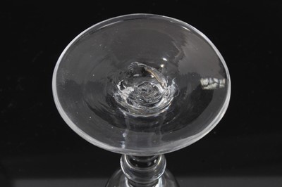 Lot 165 - Georgian baluster wine glass, c.1730