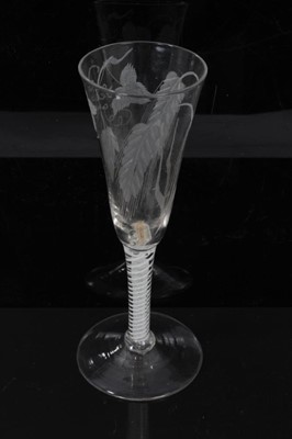 Lot 97 - Georgian double series opaque twist ale glass, c.1765