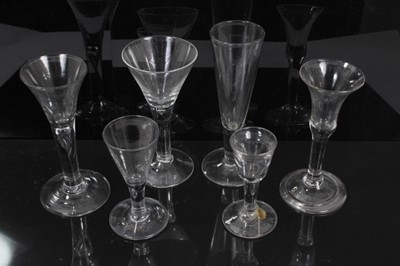 Lot 150 - Six Georgian plain stem drinking glasses