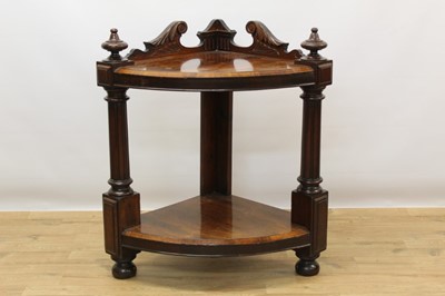 Lot 886 - Rosewood two tier corner whatnot