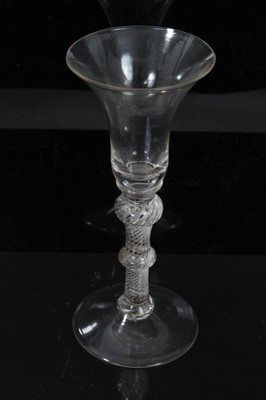 Lot 160 - Georgian air twist wine glass, c.1750