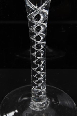 Lot 159 - Georgian mercury twist wine glass, c.1750