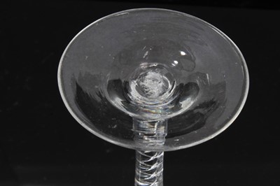 Lot 159 - Georgian mercury twist wine glass, c.1750
