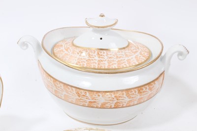 Lot 108 - A Miles Mason sucrier and cover, pattern number 523, another, pattern number 450, a Rockingham cup and saucer and other items
