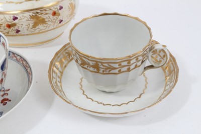Lot 108 - A Miles Mason sucrier and cover, pattern number 523, another, pattern number 450, a Rockingham cup and saucer and other items