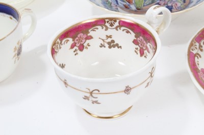 Lot 108 - A Miles Mason sucrier and cover, pattern number 523, another, pattern number 450, a Rockingham cup and saucer and other items