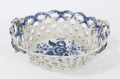 Lot 132 - Worcester Pinecone pattern basket, circa 1770